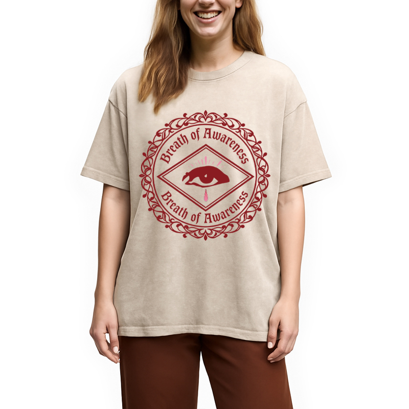 Modecanvas Breath Of Awareness DTG Printing Washed T-Shirt