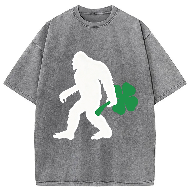 Modecanvas Bigfoot Hold Lucky DTG Printing Washed T-Shirt