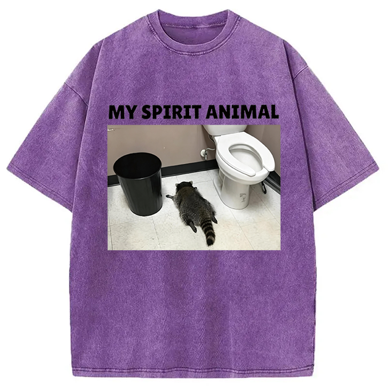 Modecanvas My Spirit Animal DTG Printing Washed T-Shirt