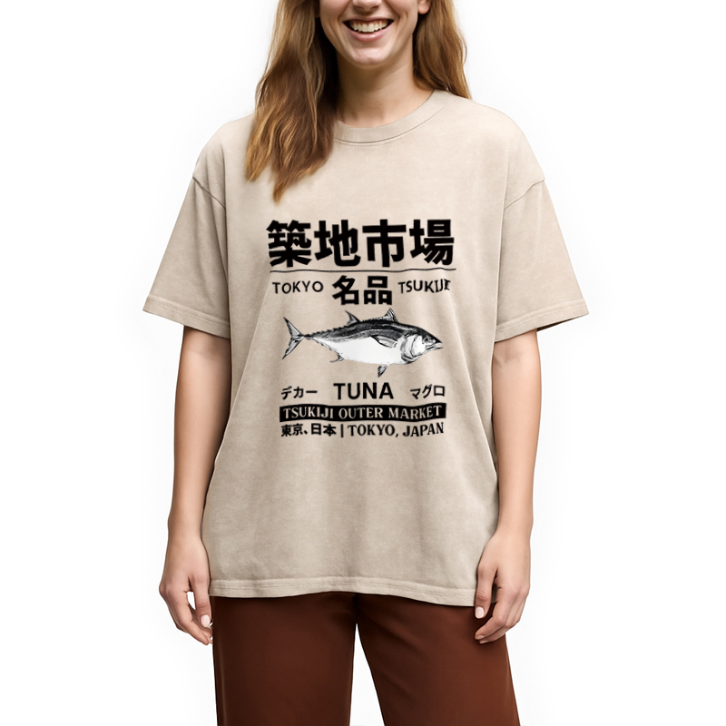 Modecanvas Tsukiji Tuna Market Washed T-Shirt