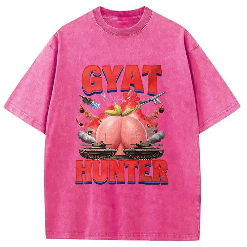Modecanvas Gyat Hunter DTG Printing Washed T-Shirt