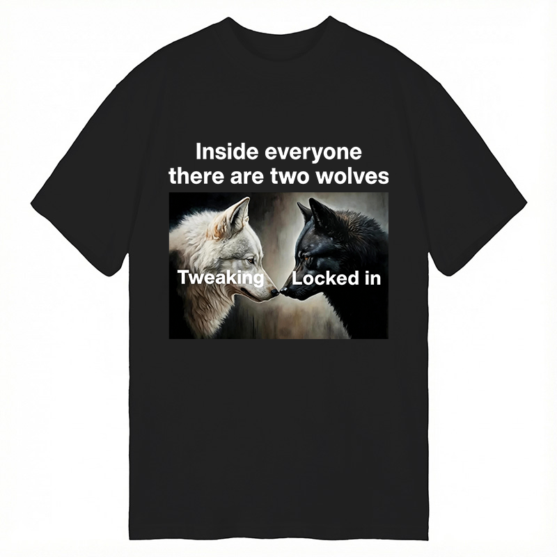 Modecanvas Inside Everyone There Are Two Wolves DTG Printing Classic T-Shirt-modecanvas