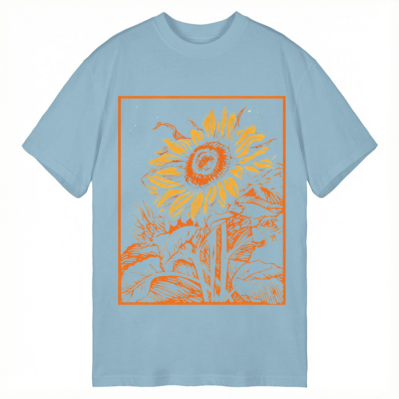 Modecanvas Vintage Woodcut Bloom DTG Printing Classic T-Shirt-modecanvas