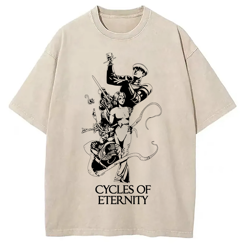 Modecanvas Cycles of Eternity DTG Printing Washed T-Shirt