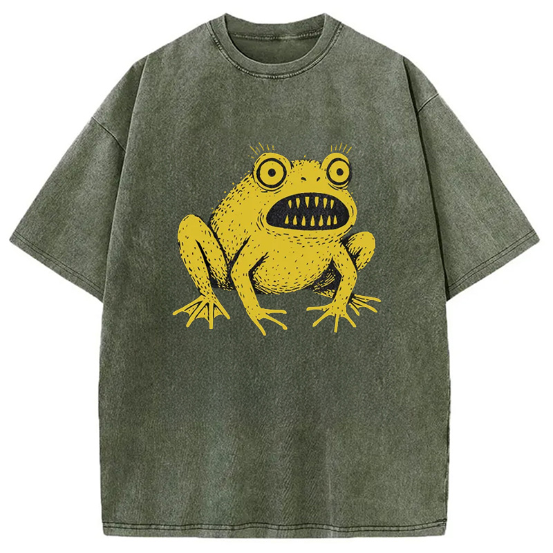 Modecanvas Horrible Japanese Frog Vintage Washed T-Shirt