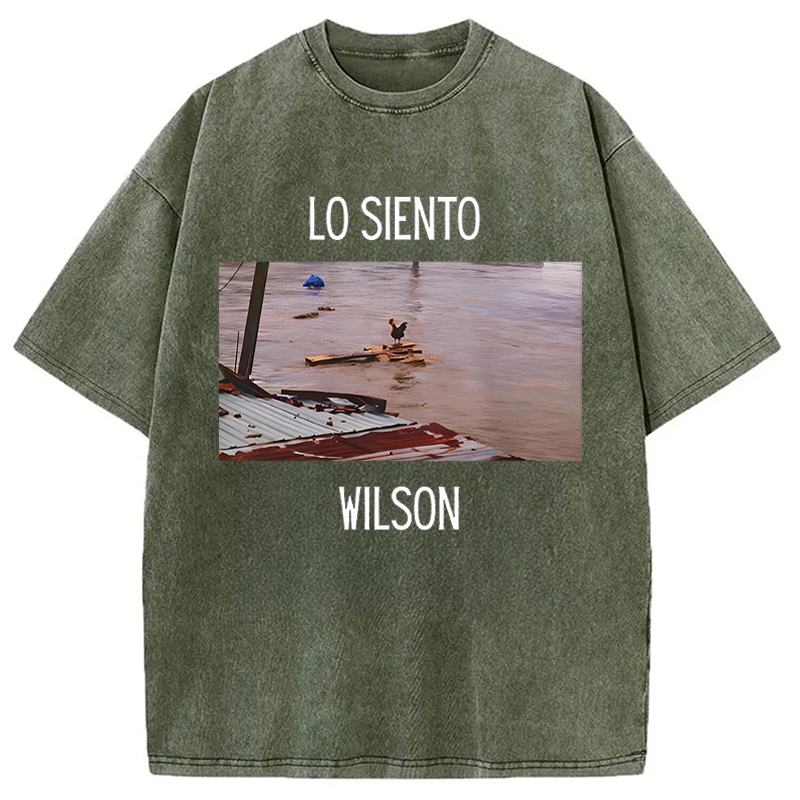 Modecanvas Wilson Chicken Meme DTG Printing Washed T-Shirt