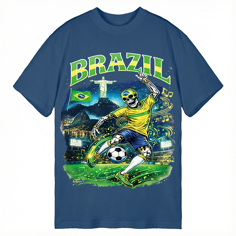Modecanvas Brazil Soccer Vintage DTG Printing Classic T-Shirt-modecanvas