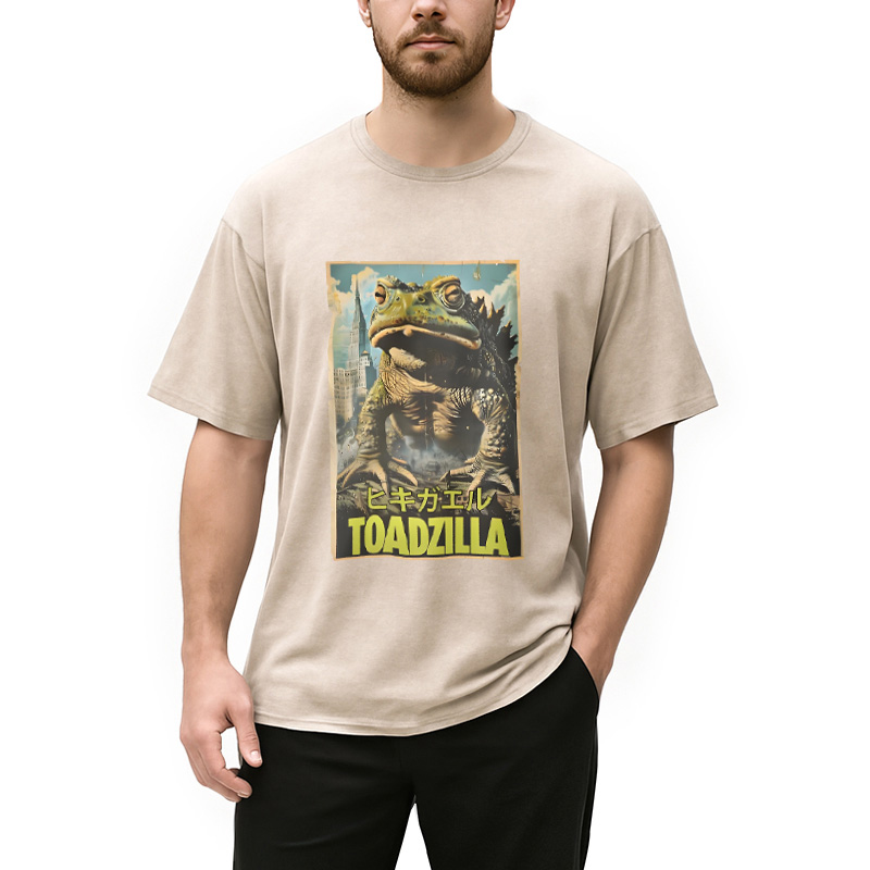 Modecanvas Vintage Funny Frog Washed T-Shirt