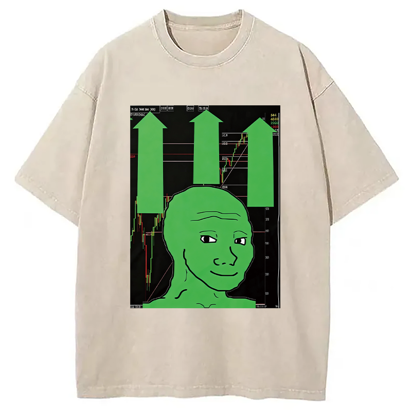 Modecanvas Wojak Hodls Forever DTG Printing Washed T-Shirt