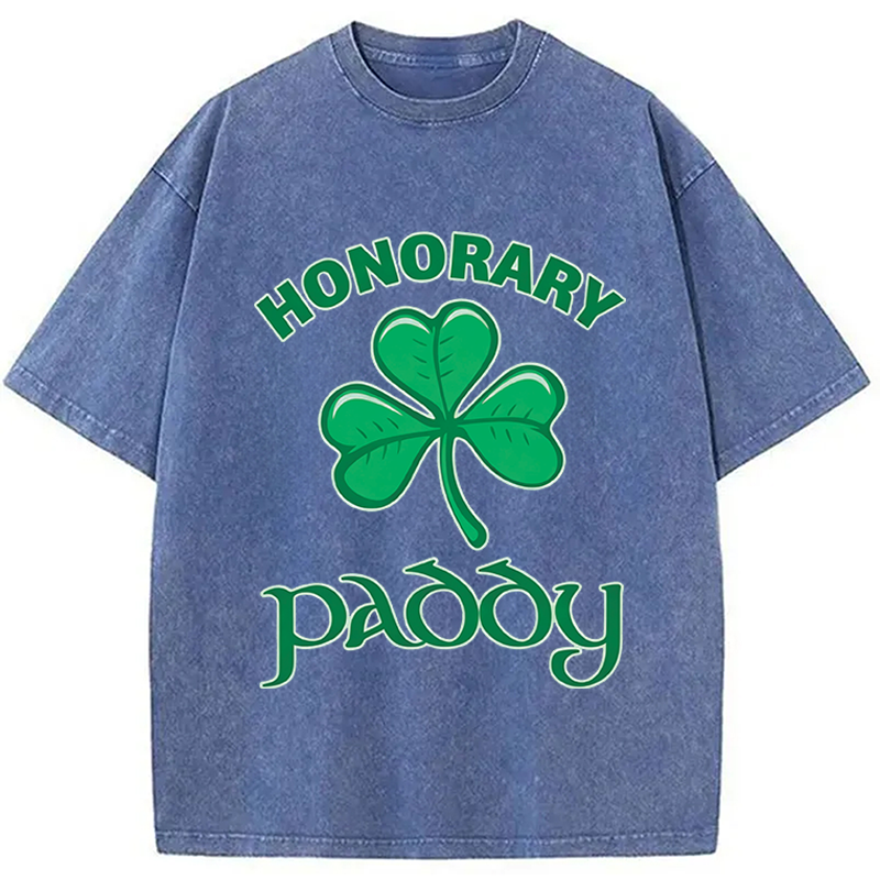 Modecanvas Honorary Paddy St Patricks Day DTG Printing Washed T-Shirt