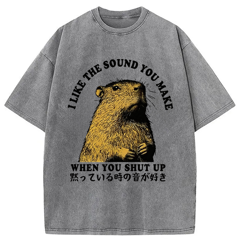 Modecanvas I Like The Sound Of Silence DTG Printing Washed T-Shirt