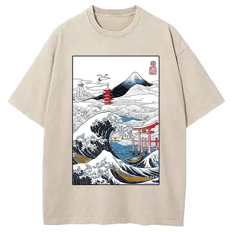 Modecanvas Snowy Japan Washed T-Shirt