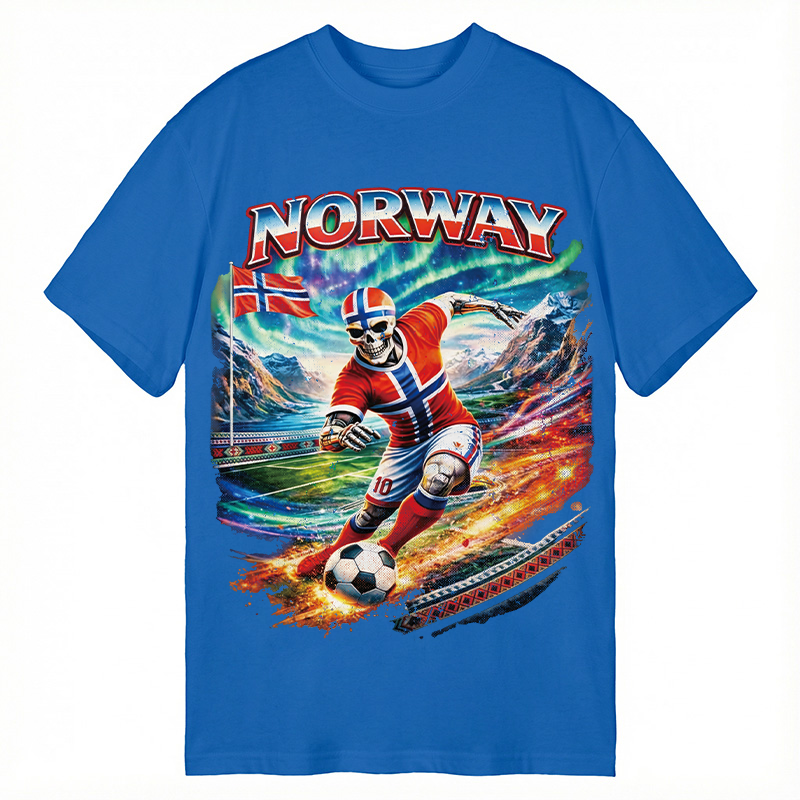Modecanvas Northern Lights Football DTG Printing Classic T-Shirt-modecanvas