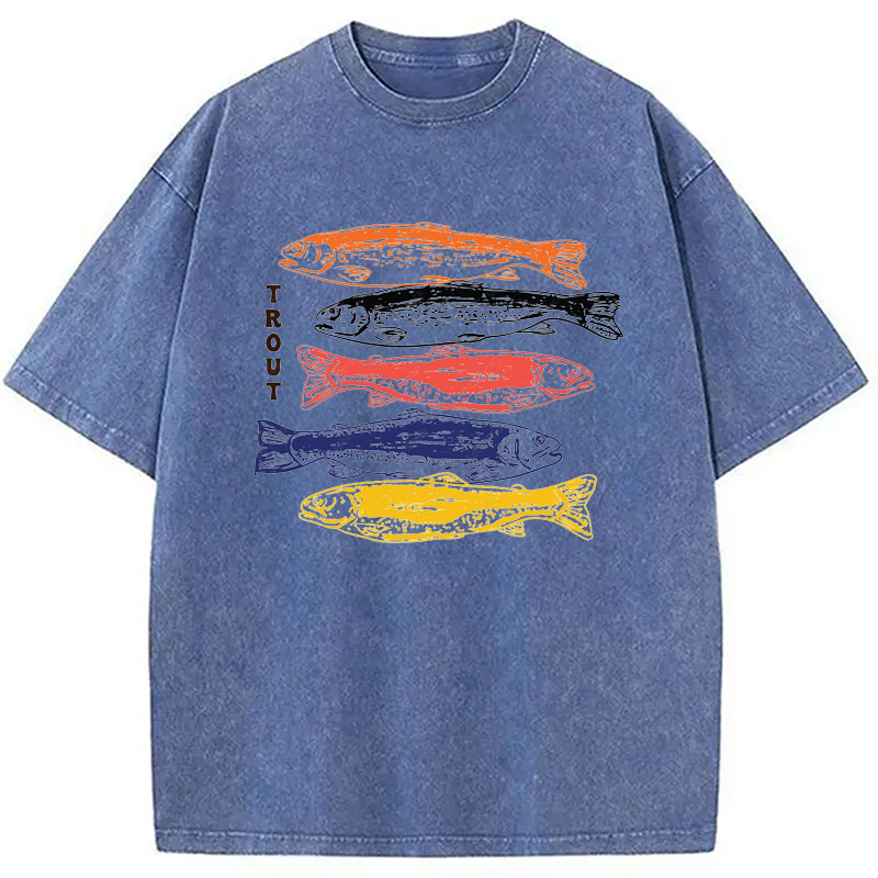 Modecanvas Japanese Trout Fish Washed T-Shirt