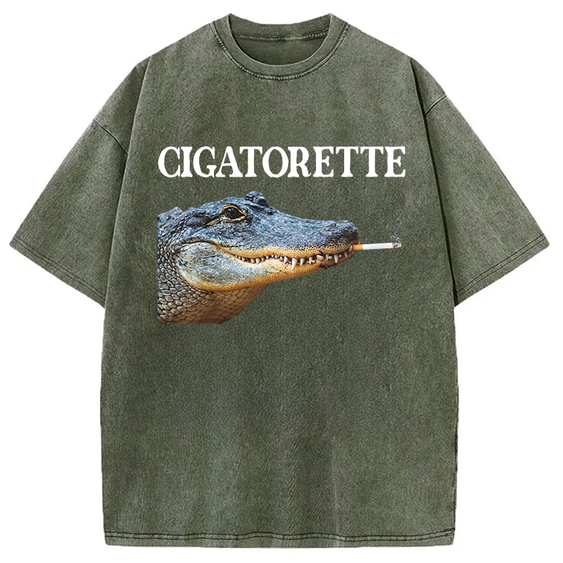 Modecanvas CIGATORETTE DTG Printing Washed T-Shirt