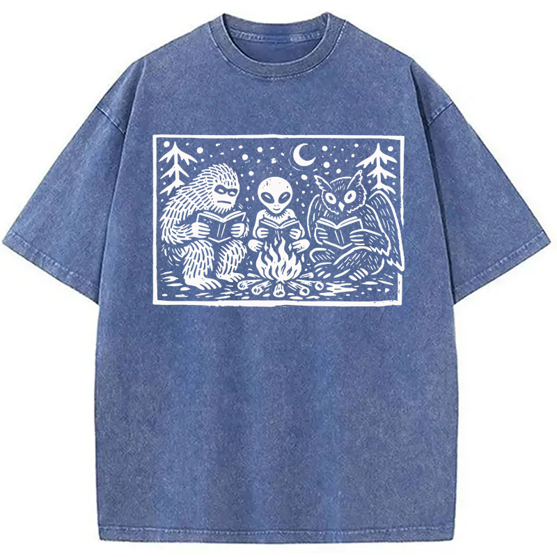 Modecanvas Cryptid Book Club DTG Printing Washed T-Shirt