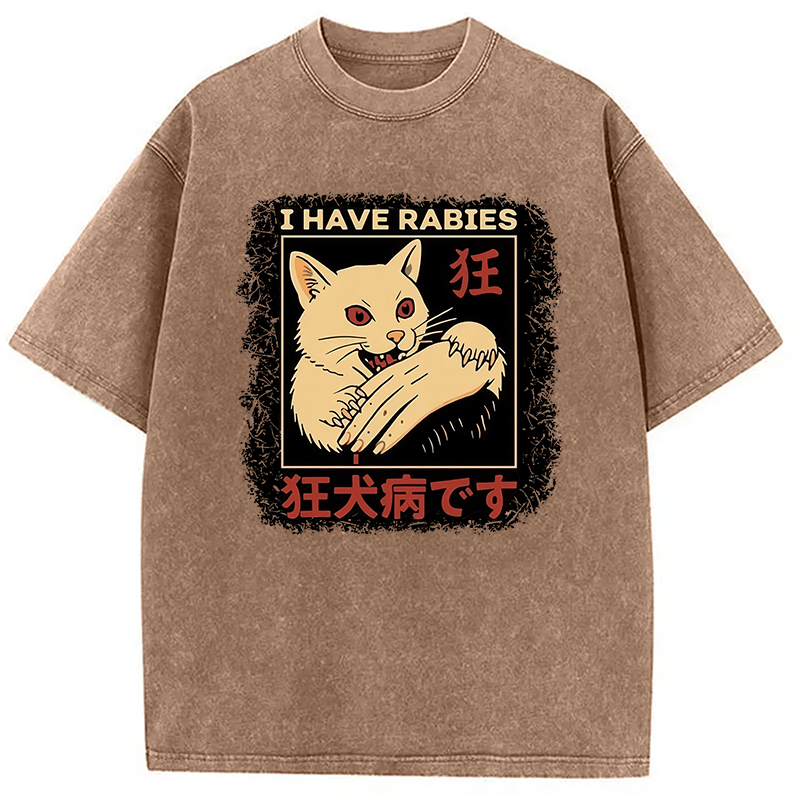 Modecanvas I Have Rabies Washed T-Shirt