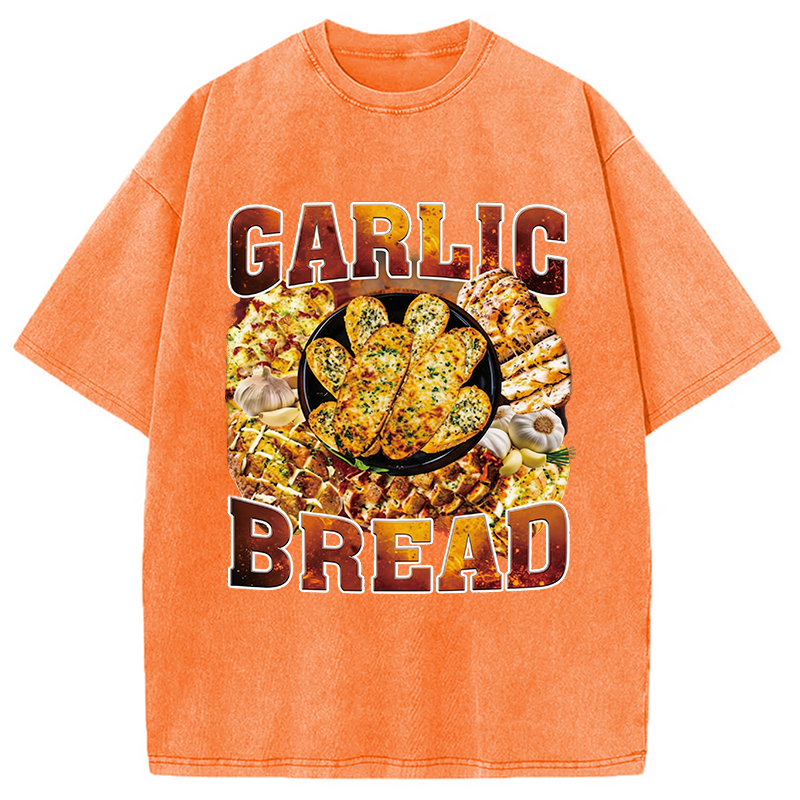 Modecanvas Garlic Bread DTG Printing Washed T-Shirt