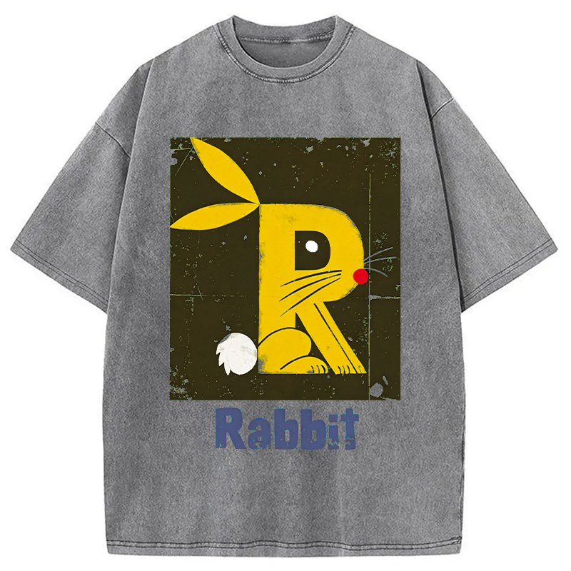 Modecanvas R is For Rabbit DTG Printing Washed T-Shirt