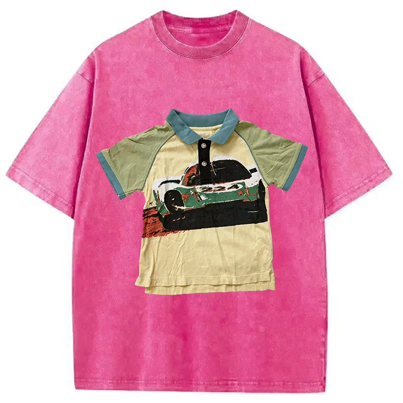 Modecanvas Children's Car Shirt Of DTG Printing Washed T-Shirt