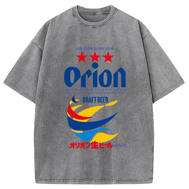 Modecanvas Orion Beer Vintage Japanese Washed T-Shirt-modecanvas
