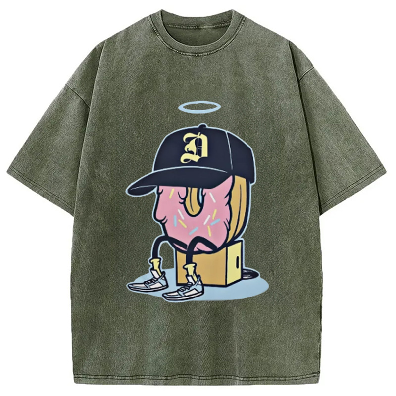 Modecanvas Dilla Donuts Hip Hop Washed T-Shirt