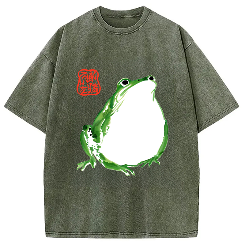 Modecanvas Japanese Frog Matsumoto Hoji Washed T-Shirt