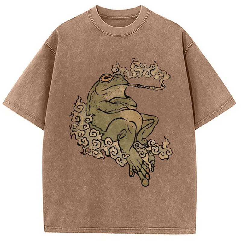 Modecanvas Self-Love Tattoo Frog Washed T-Shirt