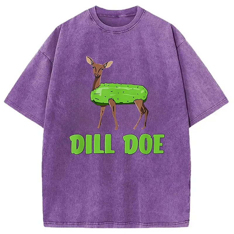Modecanvas Funny Dill Doe Pun Washed T-Shirt