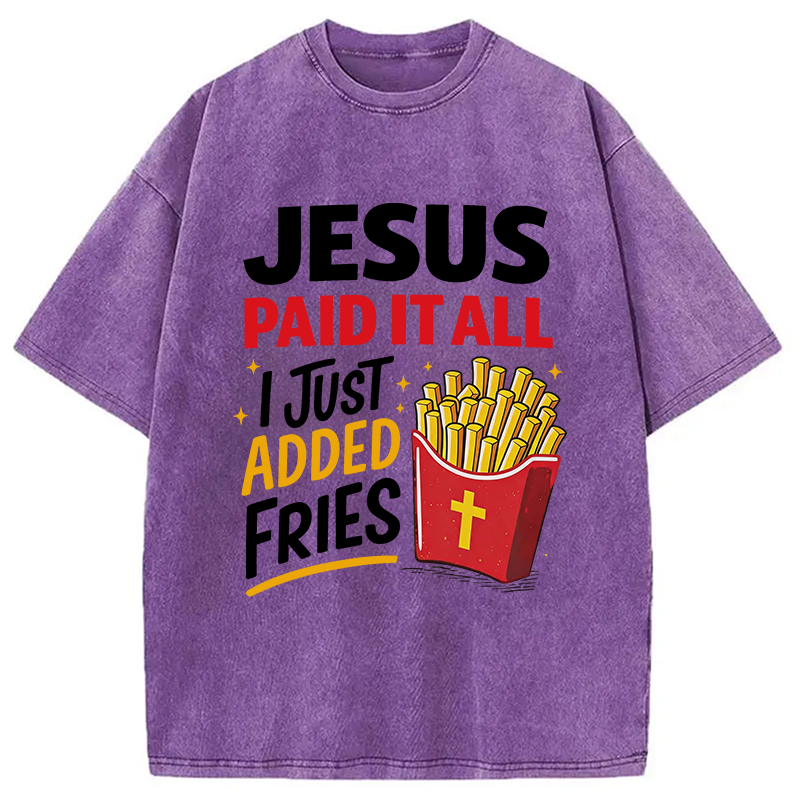 Modecanvas Jesus Paid It All DTG Printing Washed T-Shirt