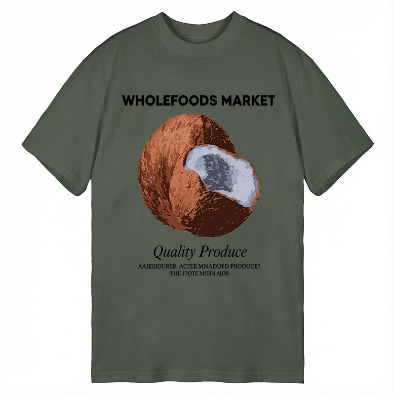 Modecanvas Coconut Print DTG Printing Classic T-Shirt-modecanvas