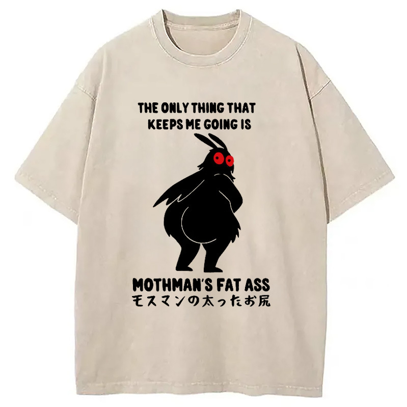 Modecanvas Funny Mothman Japan Washed T-Shirt