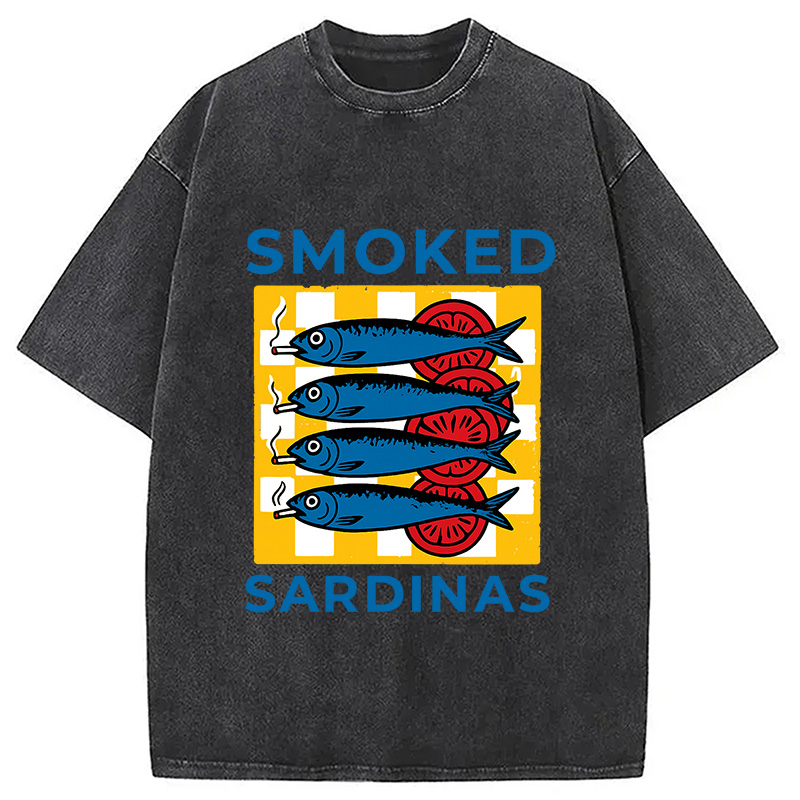 Modecanvas Smoked Sprats Ocean Washed T-Shirt
