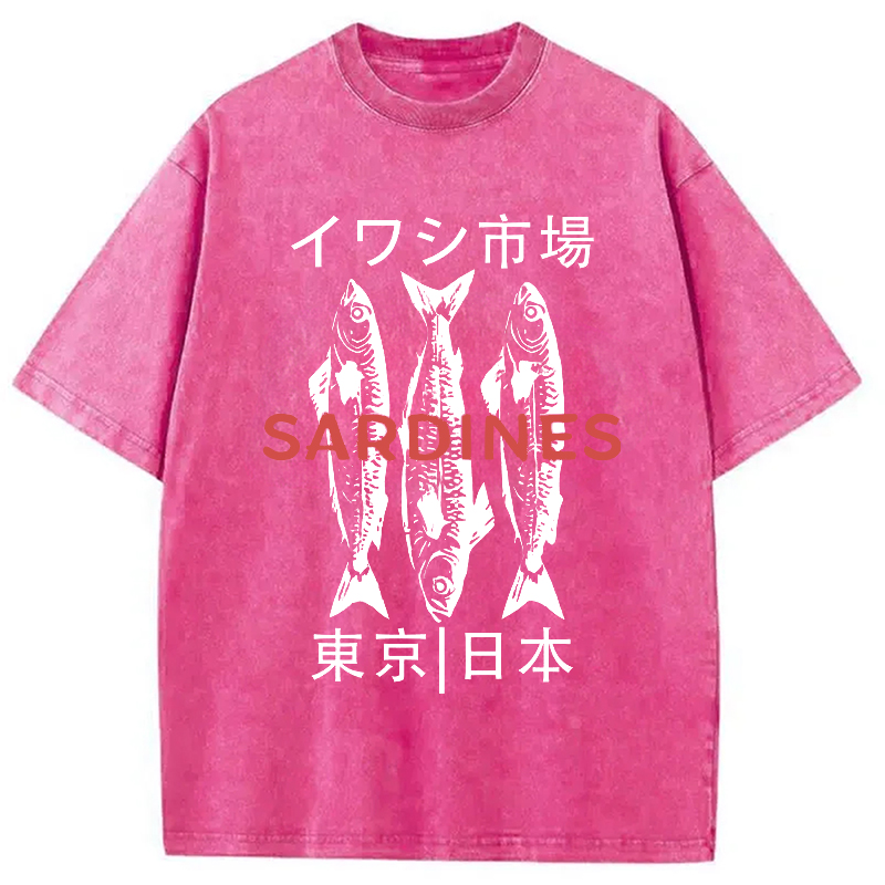 Modecanvas Japan Sardines Market Washed T-Shirt