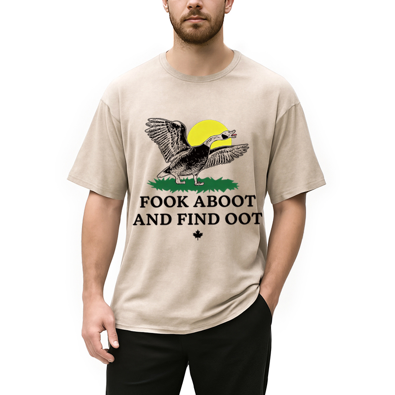 Modecanvas Fook Aboot And Find Oot DTG Printing Washed T-Shirt