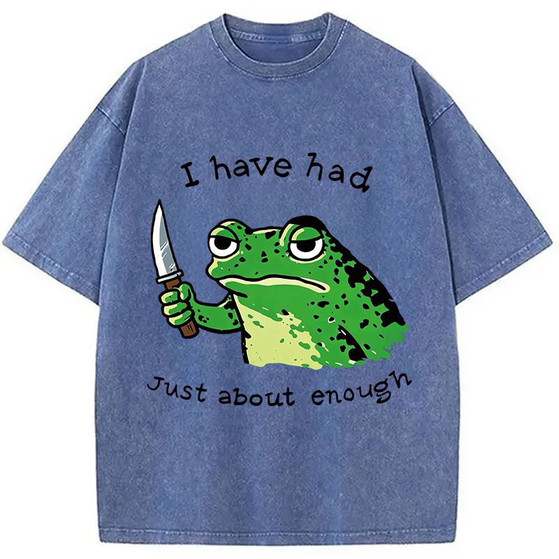 Modecanvas Impatient Frog DTG Printing Washed T-Shirt