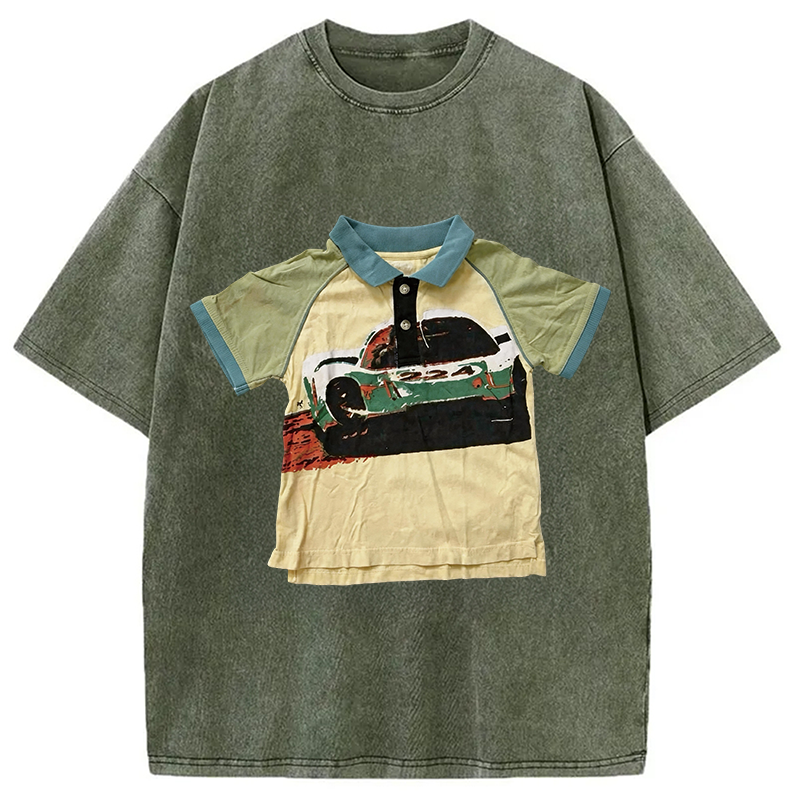Modecanvas Children's Car Shirt Of DTG Printing Washed T-Shirt