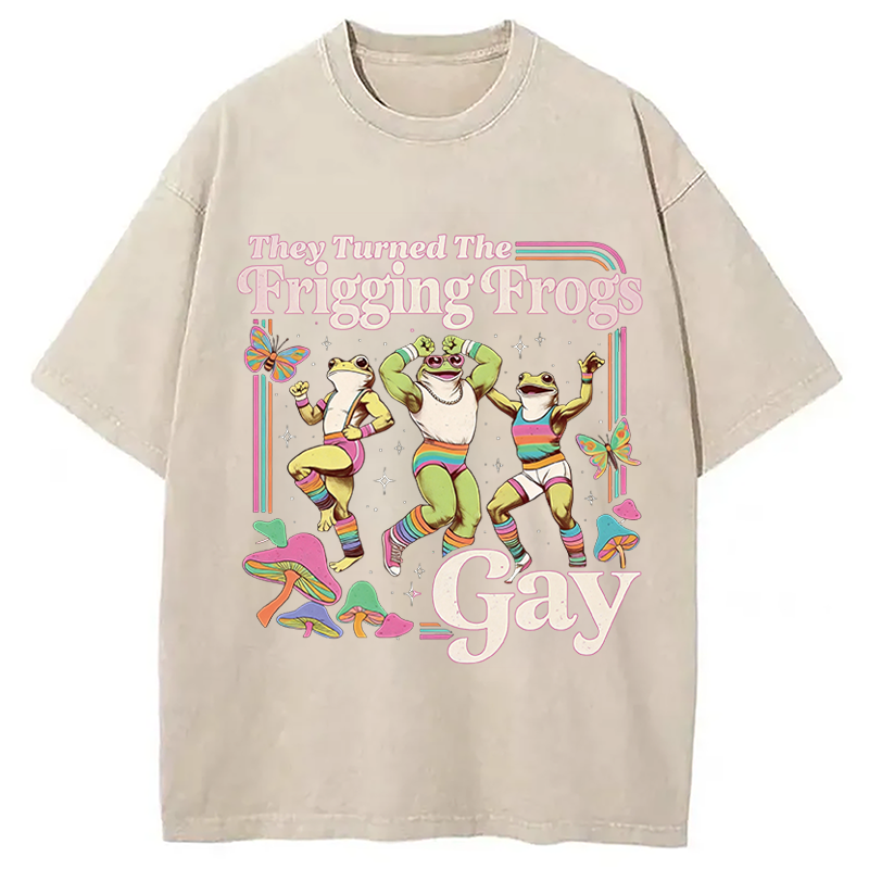 Modecanvas They Turned the Frigging Meme Washed T-Shirt-modecanvas