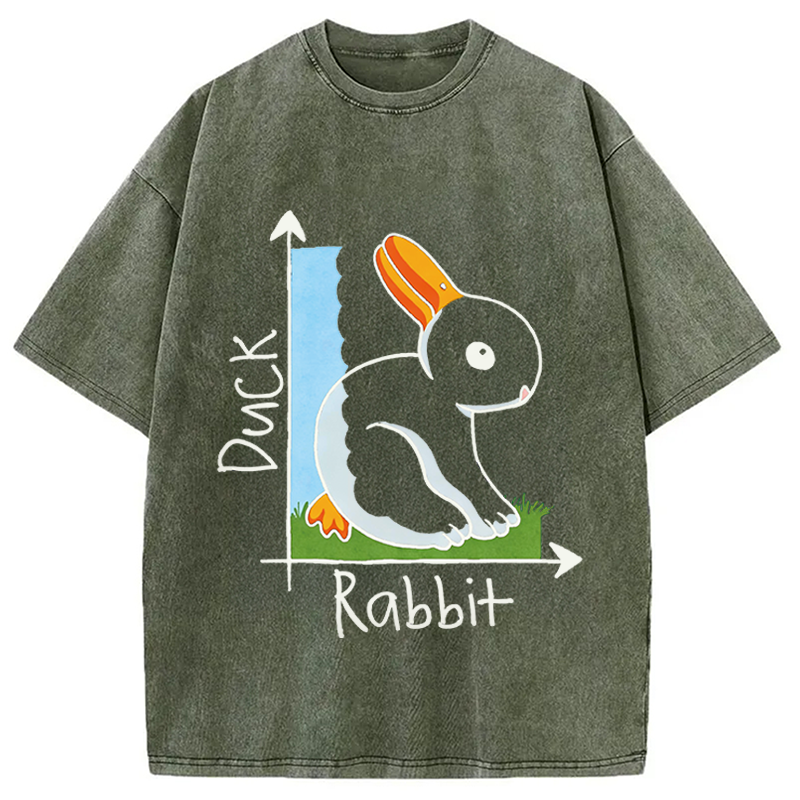 Modecanvas Duck Or Rabbit DTG Printing Washed T-Shirt