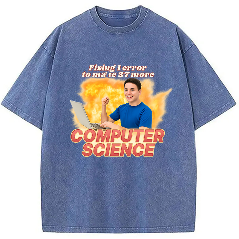 Modecanvas Computer Science Error Meme Washed T-Shirt