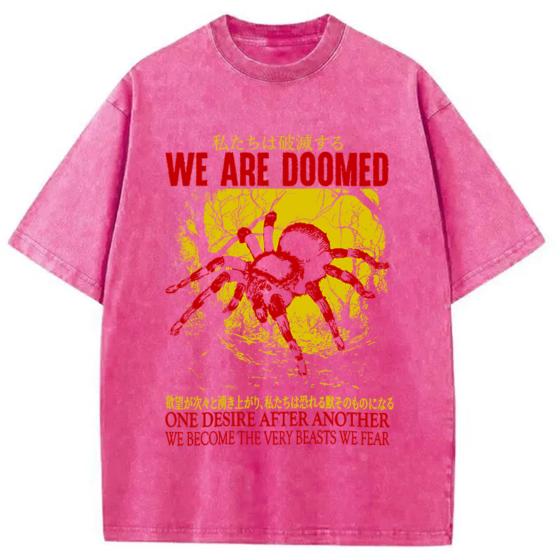 Modecanvas We Are Doomed Tarantula Washed T-Shirt