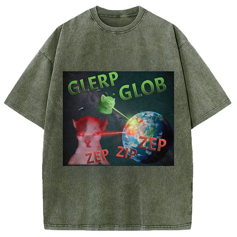 Modecanvas Glerp Glob Meme DTG Printing Washed T-Shirt
