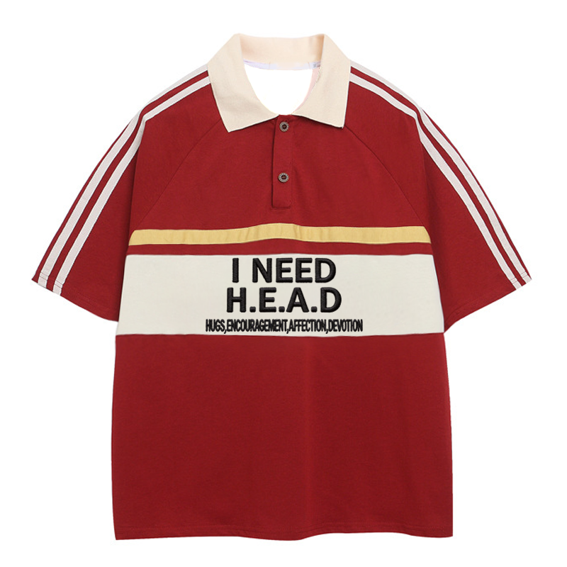 Modecanvas I Need H.E.A.D Polo Embroidered T-Shirt