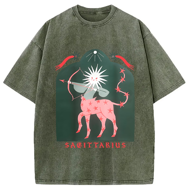 Modecanvas Sagittarius Riso Washed T-Shirt