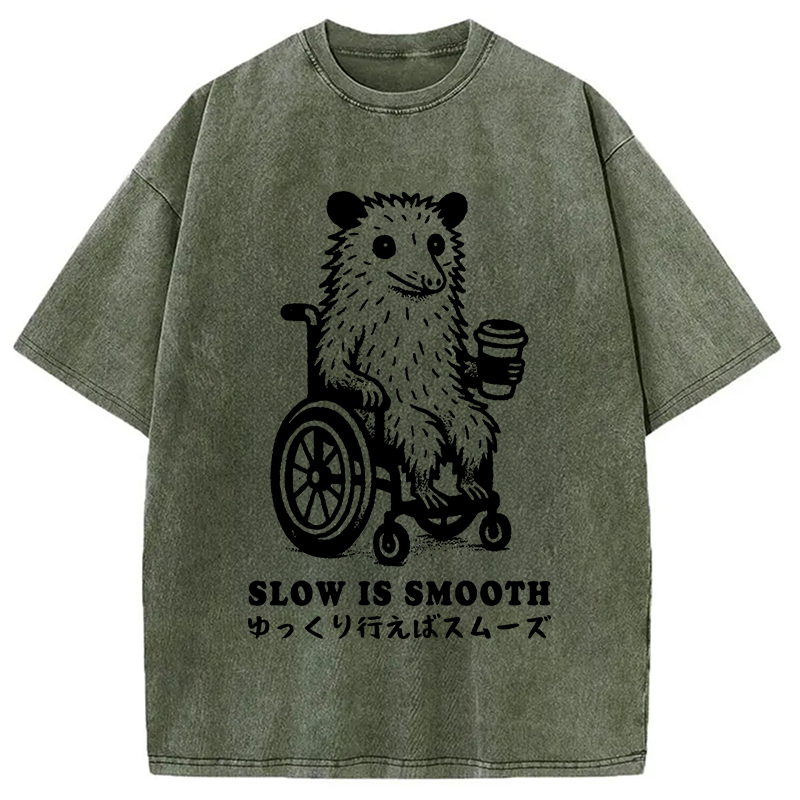 Modecanvas Possum In A Wheelchair Washed T-Shirt