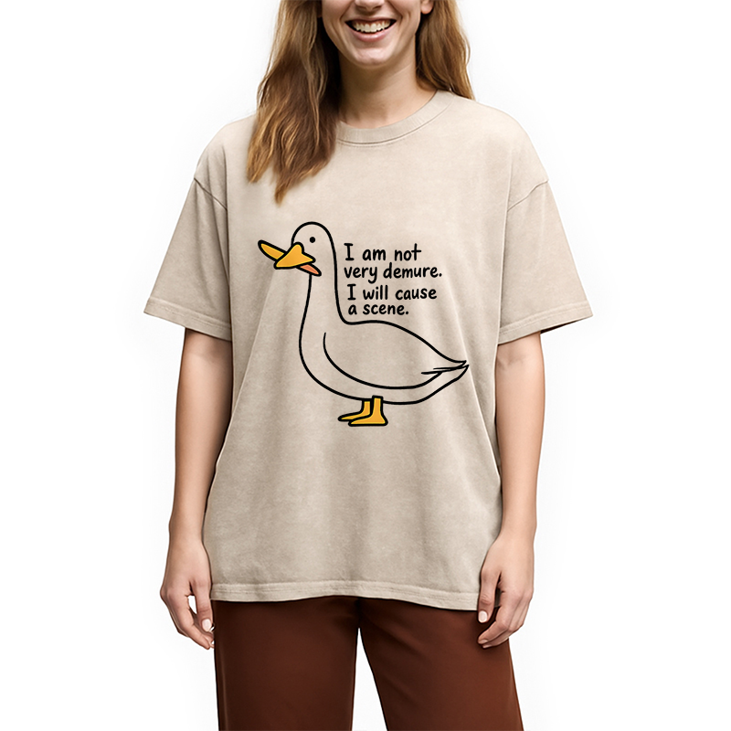 Modecanvas Very Demure Goose Washed T-Shirt