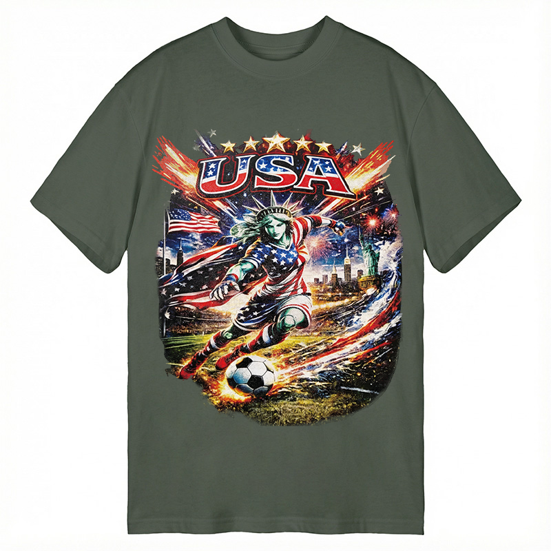 Modecanvas USA Football Skull DTG Printing Classic T-Shirt-modecanvas
