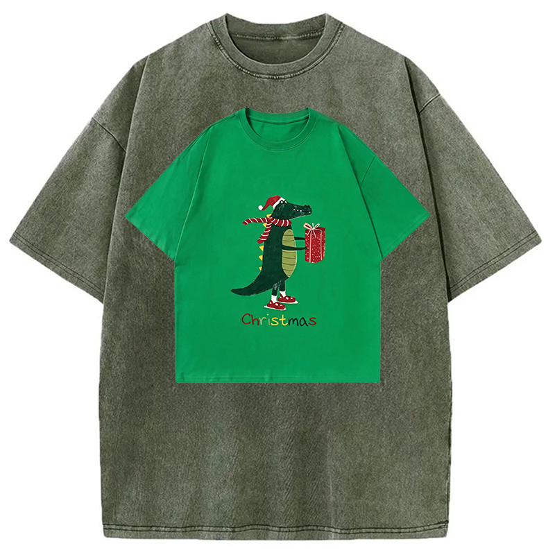 Modecanvas Gift Crocodile Shirt Of DTG Printing Washed T-Shirt