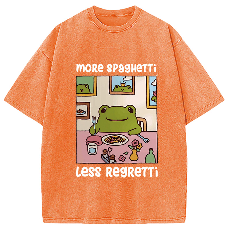 Modecanvas More Spaghetti Less Regretti Frog Washed T-Shirt