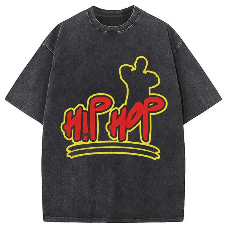 Modecanvas Hip Hop Hop DTG Printing Washed T-Shirt
